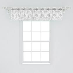 Ambesonne Grey Window Valance Pack of 2, Classic