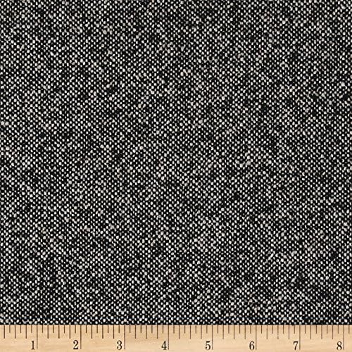 Boucle Wool Blend Coating Black/Grey Fabric By The Yard