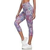 UURUN Women's Capri Leggings, High Waisted Yoga Running Pants with Pockets, Cropped Leggings for Women