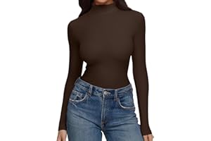 REORIA Slim Fit Thermal Turtleneck Top for Women Ribbed Stretch Long Sleeve Shirt 2025 Fall Winter Layering Outfits