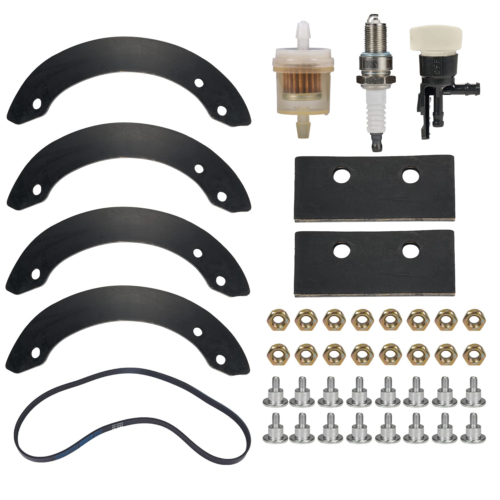Photo 1 of 06720-V10-030 Snowblowers Rubber Paddle Auger Kit Replaces 72427-V10-020 72428-V10-020 72443-V10-020 6813166 5536 73-048 with 22431-V10-013 Belt and Hardware Kit for Honda HS520 HS720 Snow Blowers