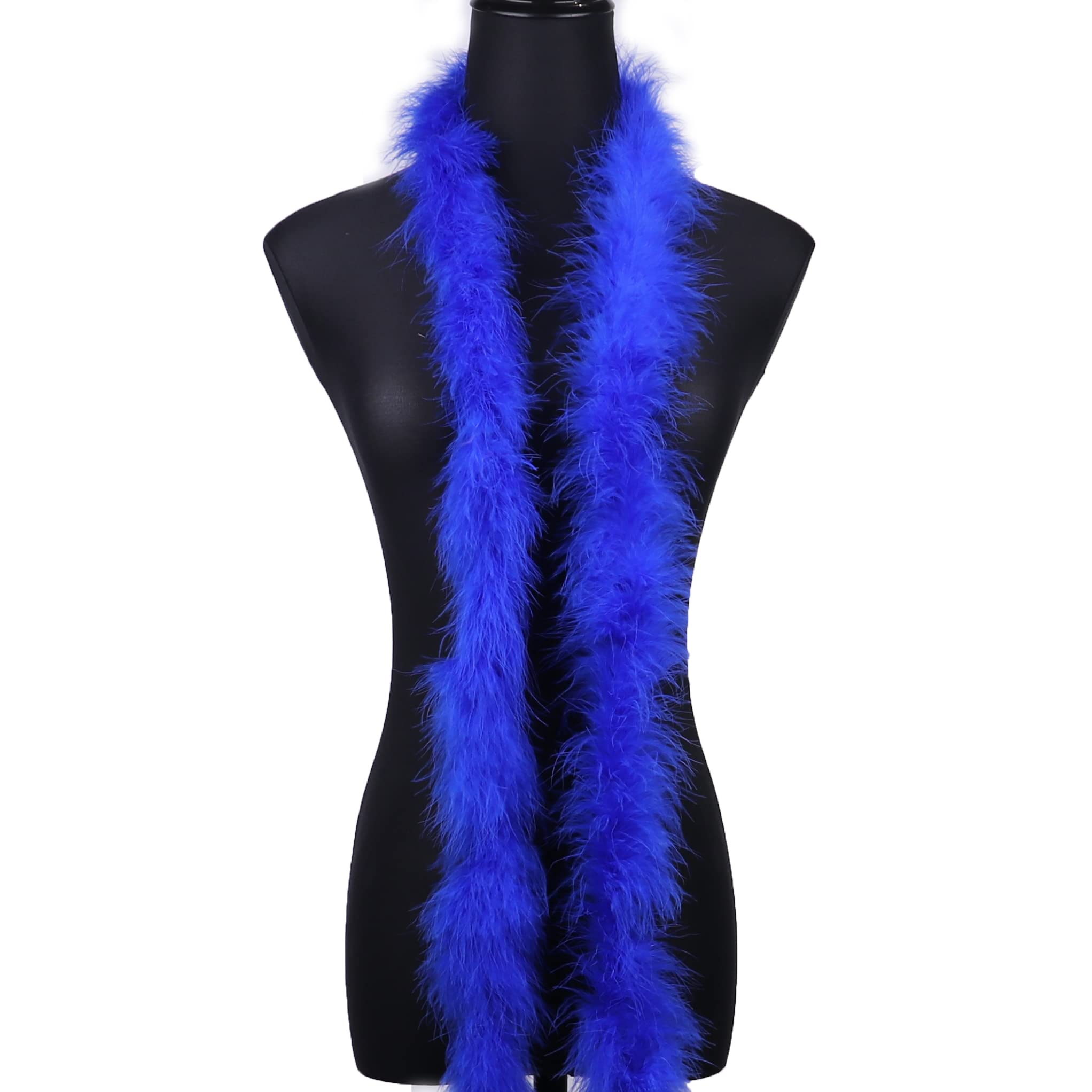 2 Yards 20G Fluffy Marabou Royal Blue Feather Boa for DIY Craft Sewing Trim Home Wedding Party Christmas Decoration — image 1