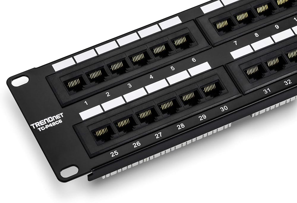 TRENDnet 48-Port Cat6 Unshielded Patch Panel Rackmount Wallmount TC-P48C6