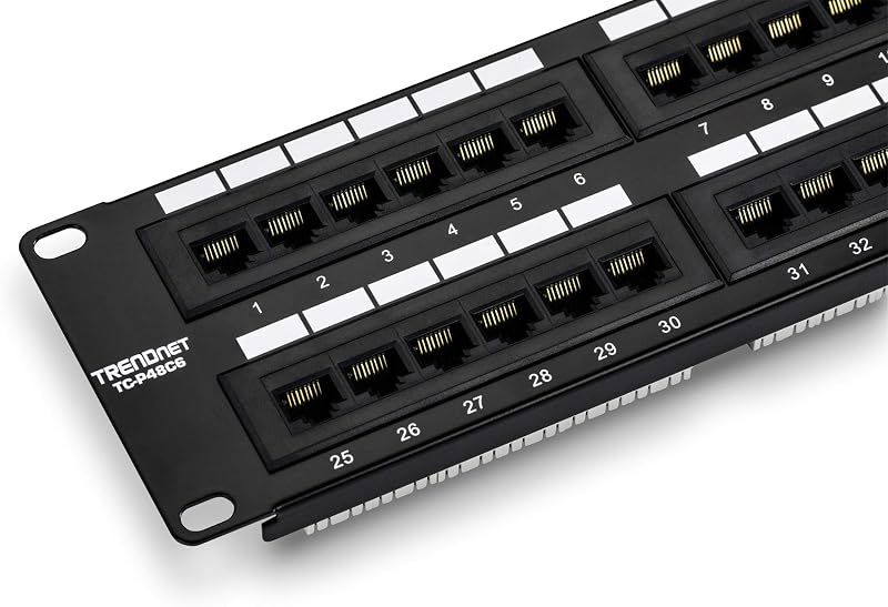 TRENDnet 48-Port Cat6 Unshielded Patch Panel Rackmount Wallmount TC-P48C6