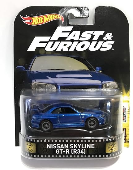 Amazon Com Fast Furious Real Riders Limited Edition Nissan Skyline Gt R R34 Blue Toys Games