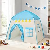 LimitlessFunN Flower Kids Play Tent, Children Indoor Castle Playhouse for Boys, Toddlers, 39" D x 51" W x 51" H, Blue
