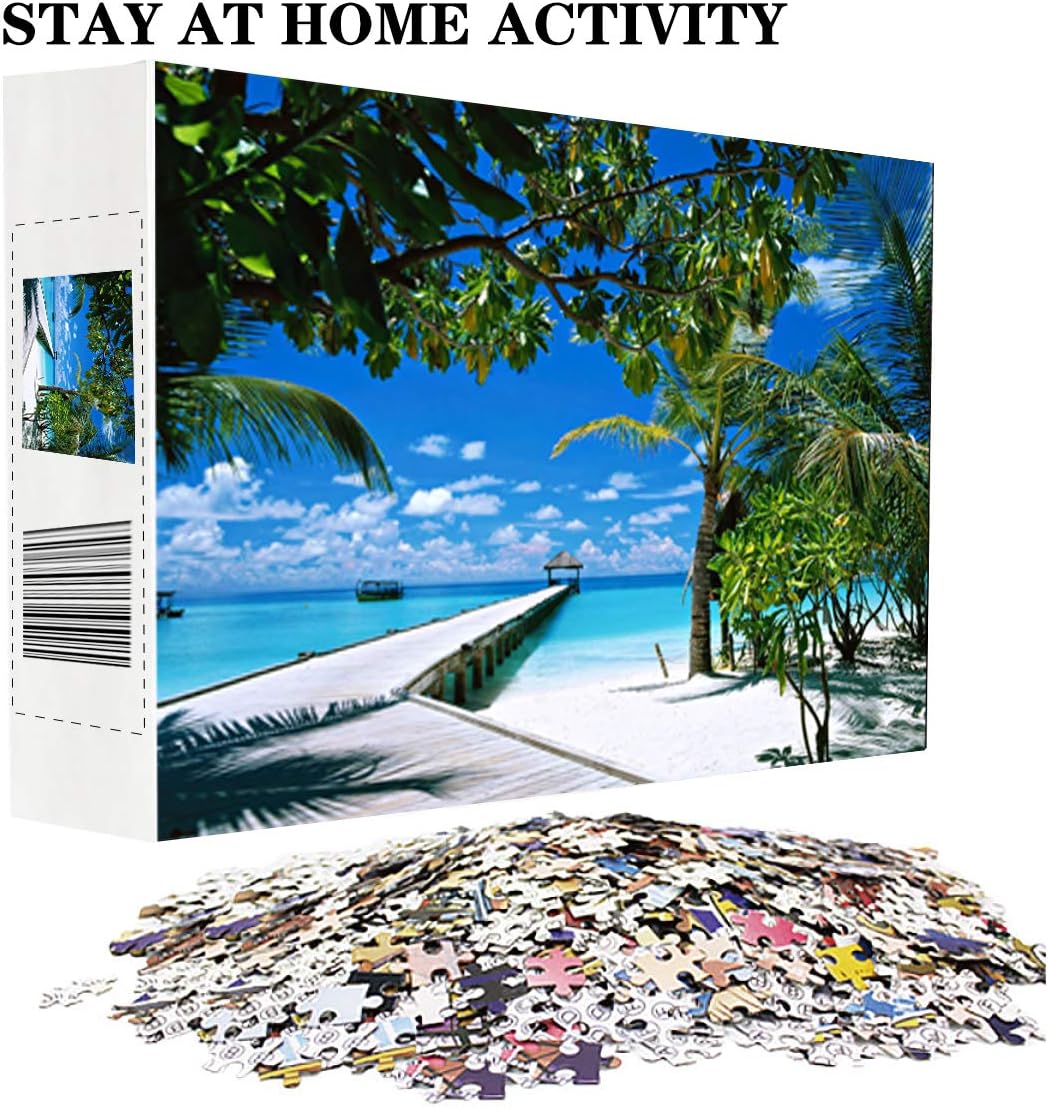 Happy Storm Jigsaw Puzzles 1000 Pieces for Adults Stay at Home Activity Hawaii Beach Large Puzzle Family Game Artwork for Kids Teens