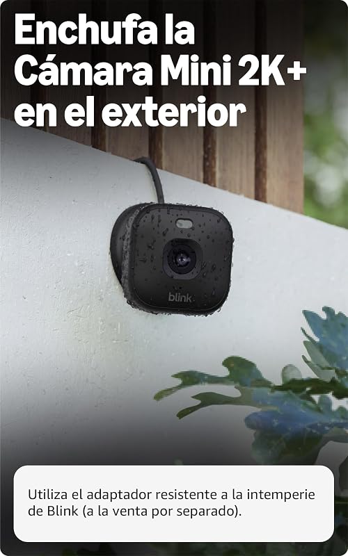 Cámara Mini 2K+ Blink (última generación) | Cámara de seguridad doméstica con enchufe, resolución de vídeo 2K, zoom de 4 aumentos, visión nocturna en color | Compatible con Alexa | 2 cámaras - Negro