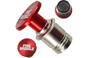 FainWan Fire Missile Button Cigarette Lighter Cover,Car Cigarette Lighter Replacement, Universal Design Fits Most Vehicles wi