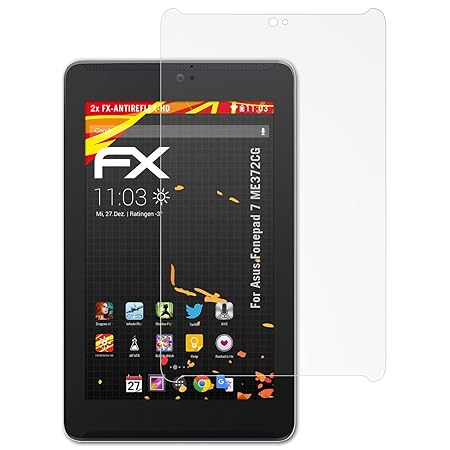 atFolix Schutzfolie kompatibel mit Asus Fonepad 7 ME372CG Displayschutzfolie, HD-Entspiegelung FX Folie (2X)