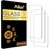 Ailun Screen Protector for iPhone 16 / iPhone 15 / iPhone 15 Pro [6.1 Inch] Display 3 Pack Tempered Glass, Dynamic Island Com