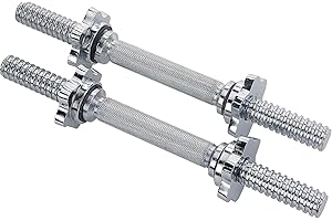 Sunny Health & Fitness 14" Threaded Chrome Dumbbell Bar Pair - STDBH-14