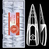 U-Shinein 150PCS Space French Nail Forms, Reusable Stiletto Nail Mold 02 | Acrylic Polygel, 15 Sizes, for Builder Gel Nail Extensions, Salon &amp; Home DIY Manicure, 02 Stiletto