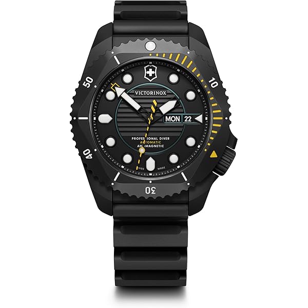 Amazon.com: Victorinox Dive Pro Quartz Black Dial Yellow