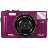 Minolta MND25 48MP Autofocus Camera, 4K Video, 16X Zoom (Magenta) | Capture sharp photos and video with intuitive controls for travel, family and everyday moments.