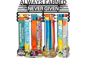 Dafftos Medal Hanger Ribbon Holder Display Medals Wall Mounted Metal Trophy Rack Organizer Frame Awards Ribbon Cheer Gymnastics Soccer Softball Runner Hold Medals Easy to Install