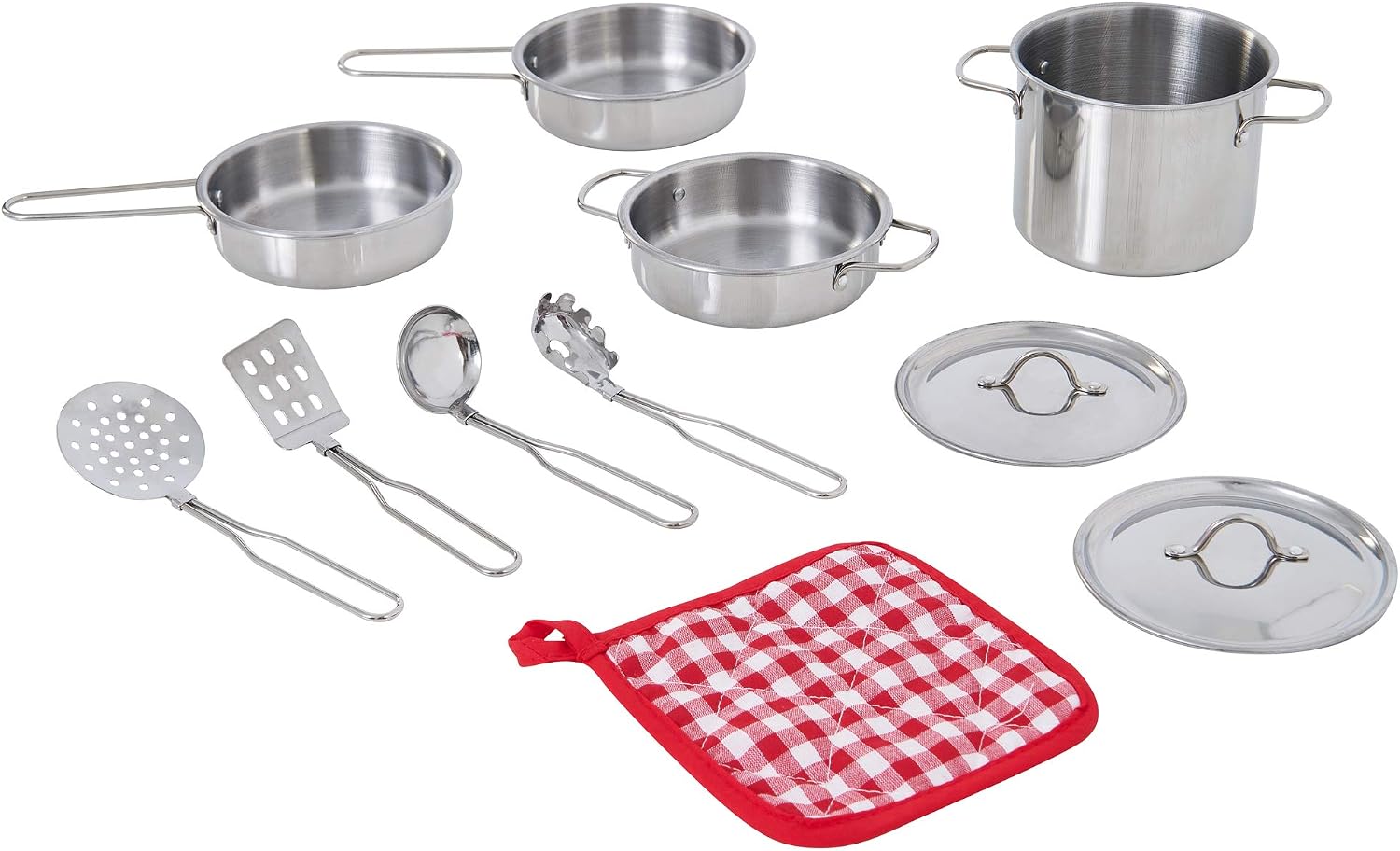 Teamson Kids Little Chef Frankfurt Stainless Steel Cooking Accessory Set MultiColor 11 pcs TK-M00001, child-size - Image 3