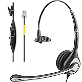Wantek Corded Telephone Headset Monaural with Noise