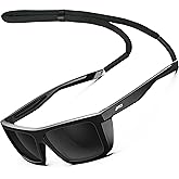 ATTCL Sports Polarized Sunglasses for Men: Secure Anti-Slip Lightweight TR90 Square Frame UV Protection for Driving Fishing