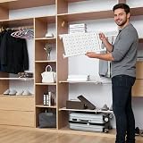 SUQ Extendable Closet Shelf 34-60cm Adjustable Storage Rack White view 2