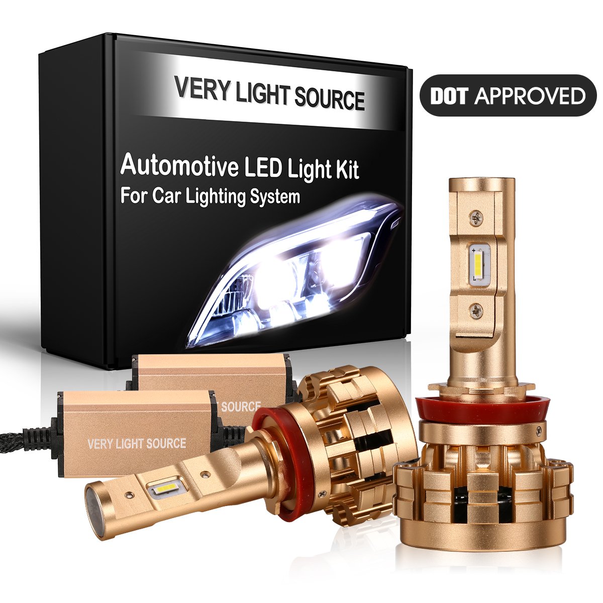 Amazon.com: DOT Approved H11 Led Headlight Bulbs, 3 Year Warranty, IP68,  H11 Led Headlights H8 H9 H11 Led Headlight Bulb Conversion Kit 6000K,  Fireproof-1 ...