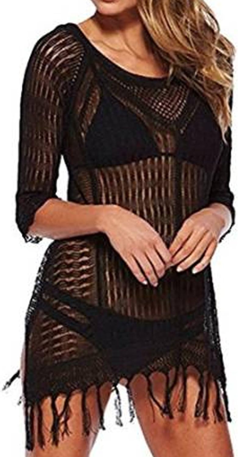VIQIV Women's Crochet Cover Up Beach Swimsuit One Piece Swimdress