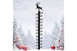 ASENRON 24 inch Snow Gauge Outdoor, Upgraded Iron Art Snow Measuring Gauge, Winter Snow Measuring Stick, Xmas Snow Depth Measure Rod for Yard, Lawn and Garden, Christmas Snow Ruler, Easy to Read