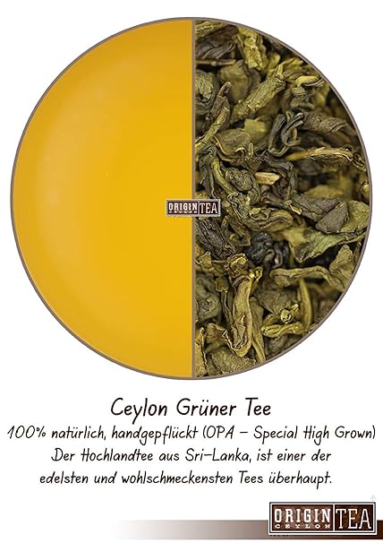 Origin Ceylon Tea 100g (150 Tassen) Bester Grüner Tee (OPA) direkt von der Plantage aus Sri Lanka