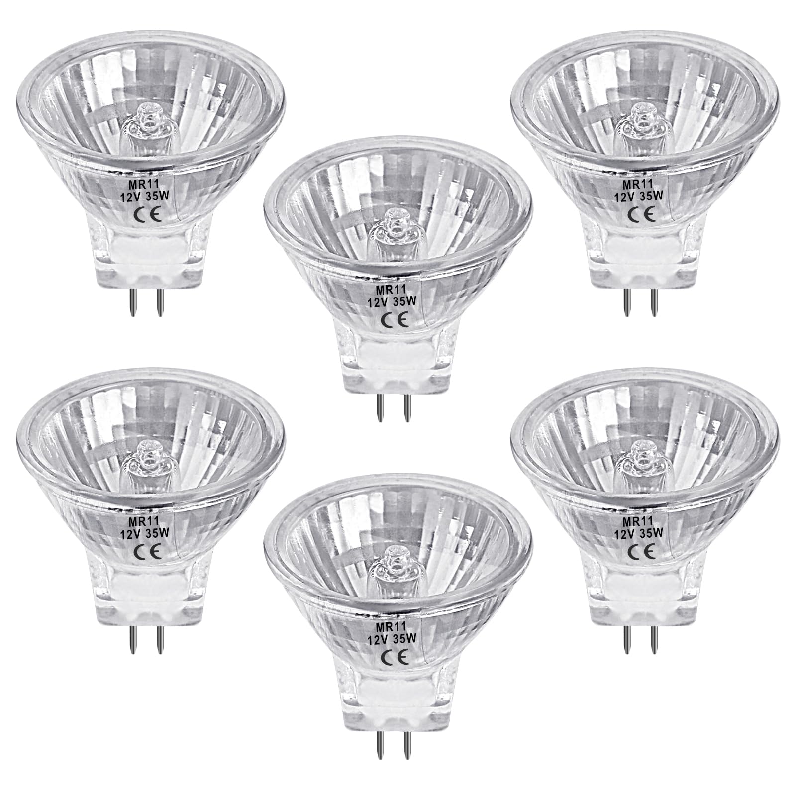 LedWekei Gu4 Halogen Bulbs,mr11 12v 35w Halogen Bulb,Dimmable 2700K Warm White Light Bulbs (6 Pack)