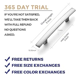 Ravinte 5-3/16 Inch Curved Cabinet Pulls Brushed