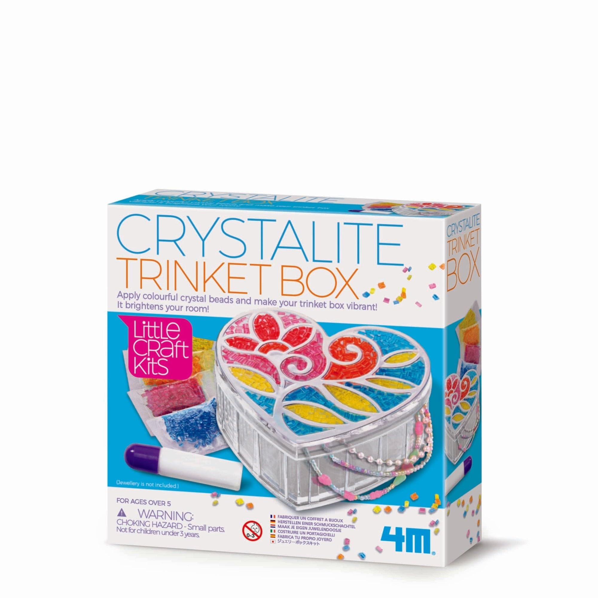 4M 404768 Little Craft Crystalite Trinket Box, Multi Colour