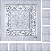 Falari 12 Pack Bandanas Multipurpose Cotton Novelty Paisley Bandana Headband for Cowboy Men Women 22 x 22