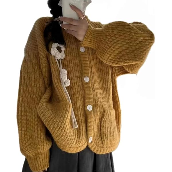 トップス Bark At The Moon capsules knit cardigan Women's Y2K Kawaii Oversized Cardigan Cottagecore 3D Flower