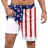 Adisputent Mens Swim Trunks with Compression Liner Quick Dry Swimsuit with Zipper Pockets Bathing Suit Beach Swim Shorts