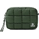 DOYOGI Quilted Cosmetic Bag, Puffer Makeup Bags, Crossbody Purses for women,Cute Travel Toiletry Bag for Women (Green)