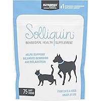 Nutramax Solliquin Calming Behavioral Health Supplement for Small to Medium Dogs and Cats - With L-Theanine, Magnolia / Phell