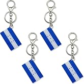 JccNow 4Pcs Honduras Flag Double-sided Acrylic Car Motorcycle Keychain,with Rings and Lobster Claw Clasps Honduran Flags Men and Women Style Car Key Chain Gifts Decoration