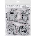 Stampers Anonymous Tim Holtz Cling Rubber Fresh Brewed Blueprint Stamp Set, 7 x 8.5