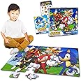 Sonic the Hedgehog Floor Puzzle for Kids Set - Bundle with 72 Piece Sonic Floor Puzzle, Stickers, Tattoos, More | Sonic Jigsaw Puzzles for Kids Ages 4-8