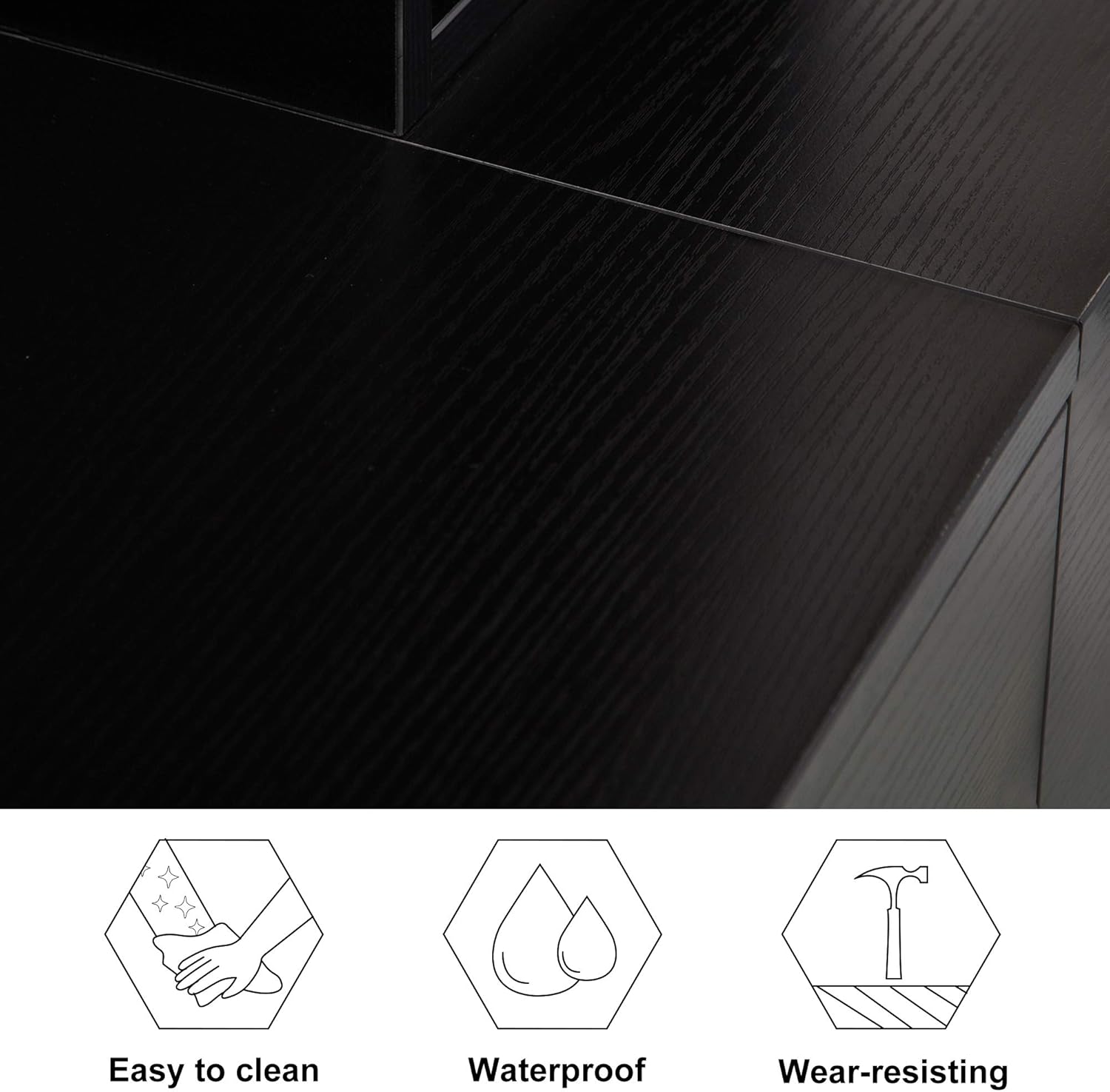 BarberPub Wall Mount Hair Styling with Mirror Barber Station Dressing Table Beauty Salon Spa Equipment Set 3026 (Right Shelf) (Black): Kitchen & Dining