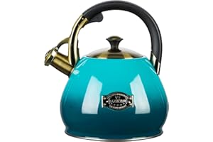 Tea Kettle Stovetop Whistling Kettle Teapot, 3Quart Tea Pot Stainless Steel Teakettle for Stove Top with Heat Proof Ergonomic