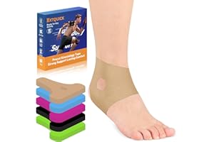 Precut Kinesiology Tape for Ankle, Upgraded Ankle Tape Athletic 12PCS, KTQUICK Tape for Ankle Support & Pain Relief, 5% Stronger Adhesive, Waterproof & Breathable Cotton Kinesiology Tape Ankle(Beige)