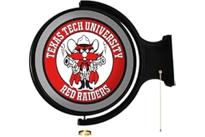 THE FAN-BRAND The Fan Brands NCAA Texas Tech Red Raiders: Raider Red - Original Round Rotating Lighted Wall Sign - Football, Basketball & Baseball Wall Decor - College Sports Décor for Home, Office, Game Room, Fan Cave & Garage - USA Made