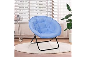 GAILDON Saucer Shaped Chair for Women Girls Teens, Folding Moon Chair for Bedroom Living Room Dorm (Blue,23.6"×22"×29.5")