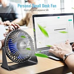 BESKAR USB Small Desk Fan, Portable Fans with 3