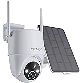 MUBVIEW Solar Security Cameras Wireless Outdoor, 2K 360° PTZ Battery Powered Outdoor Camera, 2.4Ghz WiFi Home Security Camera, Color Night Vision, Motion Detection, 2-Way Audio, Local/Cloud Storage