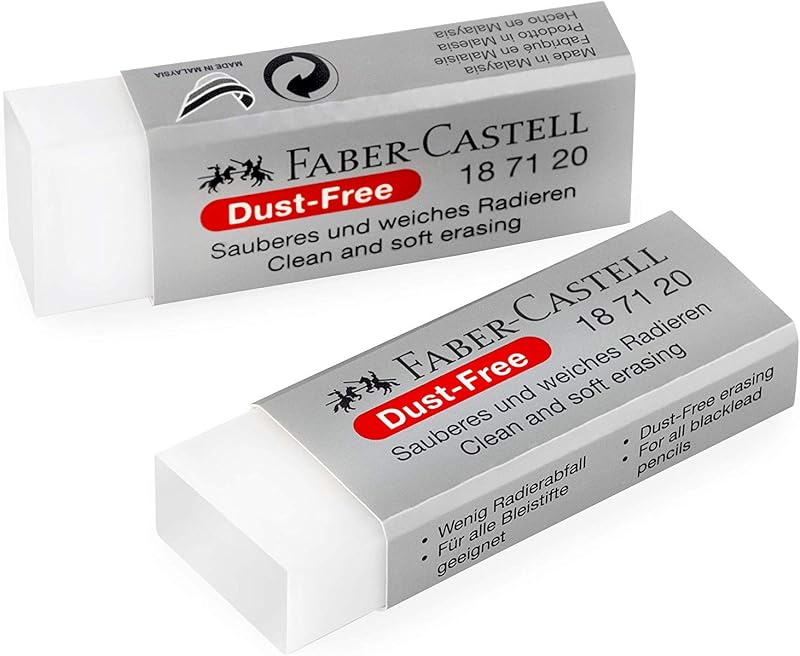 Faber-Castell Dust-Free Comfort Edge Eraser White Pack of 2