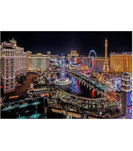 Las Vegas City Skyline Bausteine - 3D Puzzle - Mit Papier Handbuch
