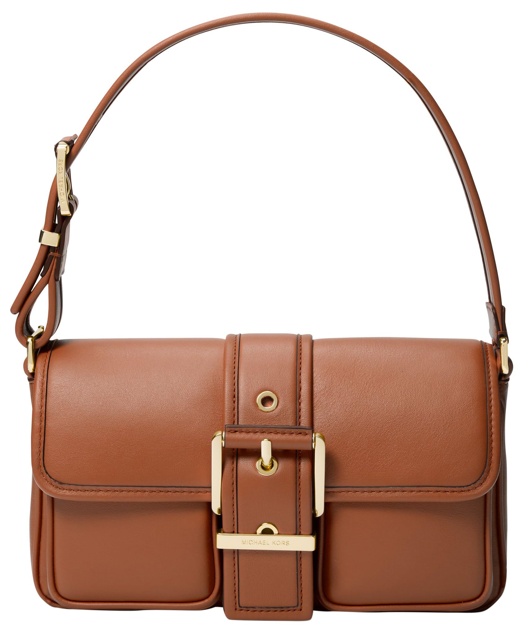 Michael Kors Women’s Colby Medium Shoulder Bag, Gold-Tone Hardware/Luggage