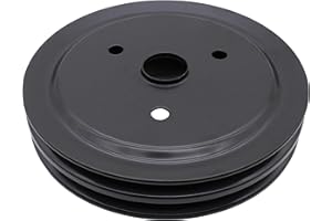 YUCHENSHLP Black Steel Crankshaft Pulley Double-Groove SWP Short Water Pump - Compatible with Small Block Chevy SBC 262 265 267 283 302 305 307 327 350 400